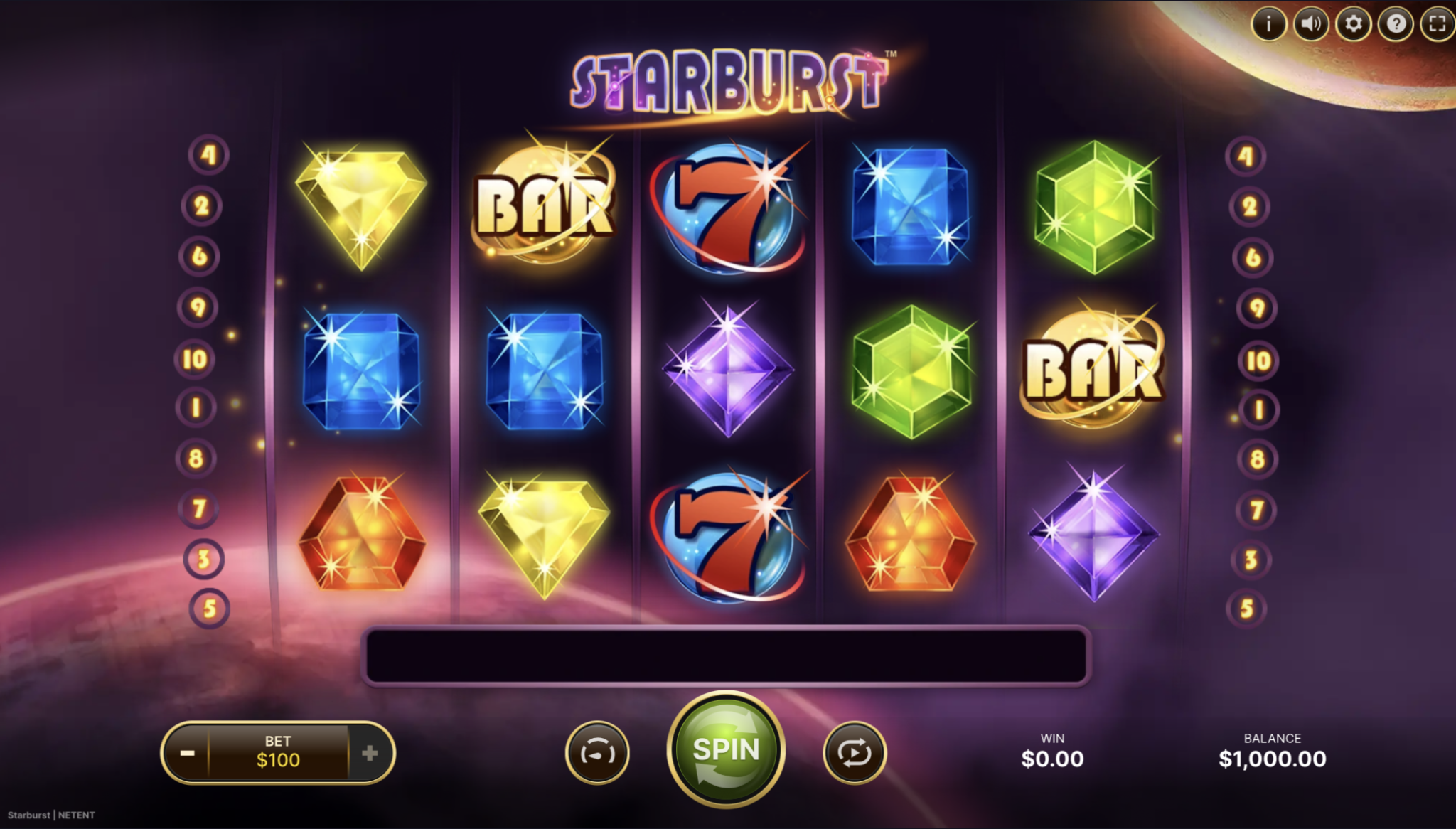 starburst gameplay and review