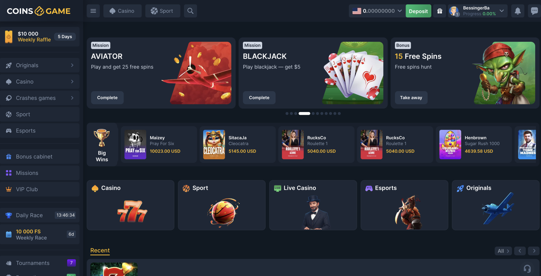 coins game lobby